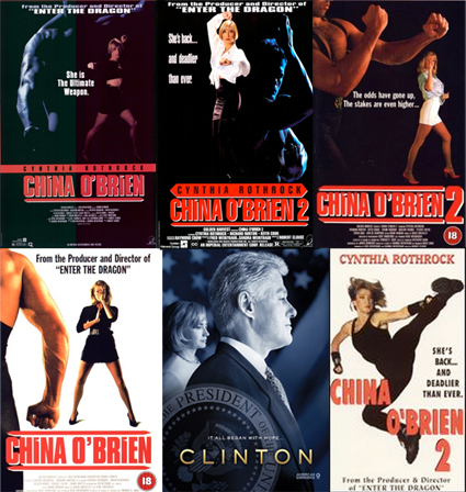 chinaobriens China O'Brien posters and video covers traditionally show some lady that might not even be Cynthia Rothrock, usually with a dude who's definitely not in the movie
